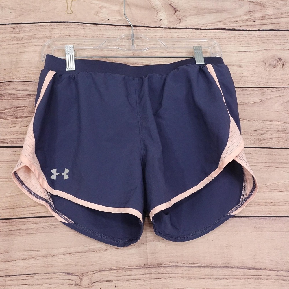 Under Armour Shorts Womens Small Blue‎ HeatGear Loose Running Lined Drawstring